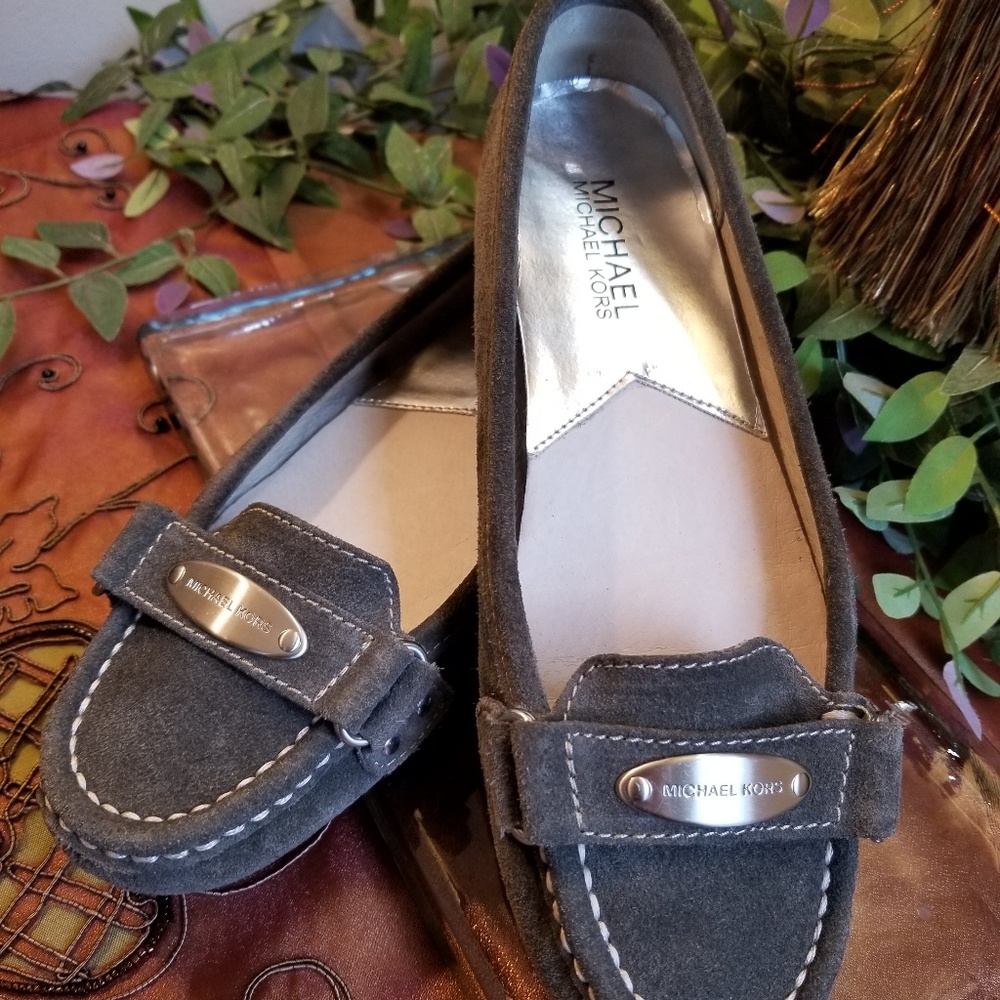 Michael Kors Gray Suede Slip Ons Sz 6.5